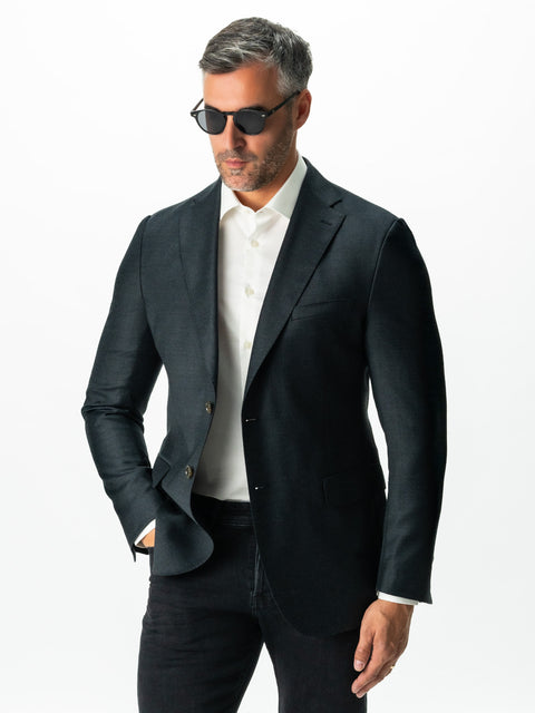Sacou Office Barbati Gri Antracit 100% Lana Finitura Felice Sezon Toamna & Iarna BMan432 (7)