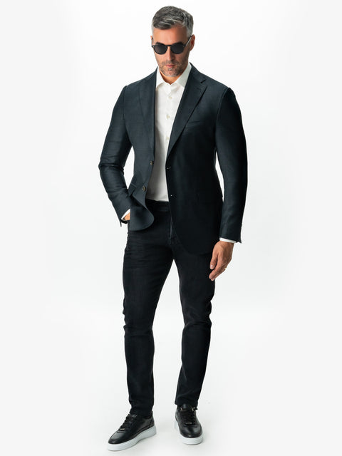 Sacou Office Barbati Gri Antracit 100% Lana Finitura Felice Sezon Toamna & Iarna BMan432 (5)