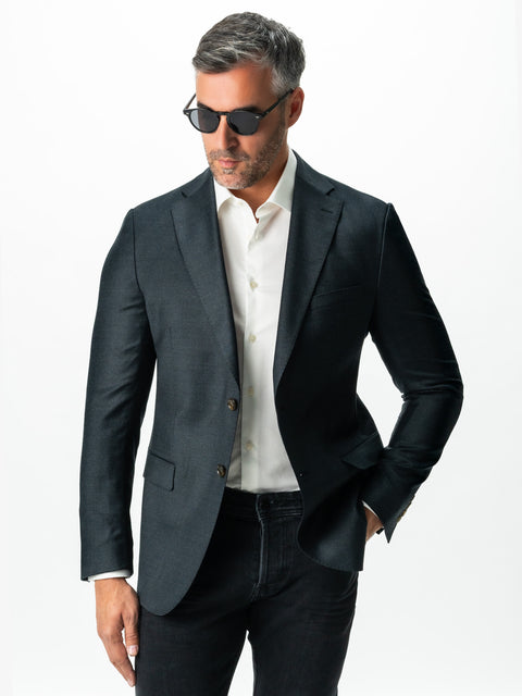 Sacou Office Barbati Gri Antracit 100% Lana Finitura Felice Sezon Toamna & Iarna BMan432 (1)