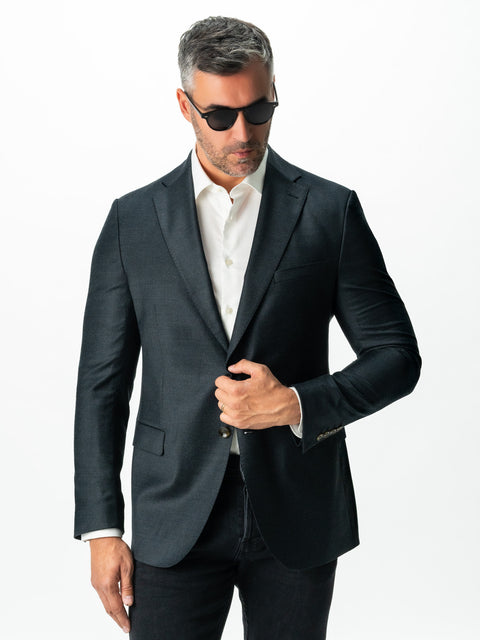 Sacou Office Barbati Gri Antracit 100% Lana Finitura Felice Sezon Toamna & Iarna BMan432 (3)