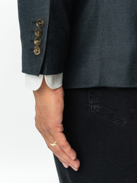Sacou Office Barbati Gri Antracit 100% Lana Finitura Felice Sezon Toamna & Iarna BMan432 (4)