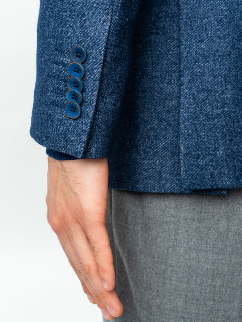Sacou Bărbați Office & Smart Casual Albastru Ocean Oxford Flanel Sezon Toamna Iarna BMan0009 (6)