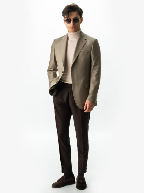 Sacou Bărbați Office & Smart Casual Bej Flanel 100% Lana Vitale Barberis Toamna Iarna BMan0010 (3)