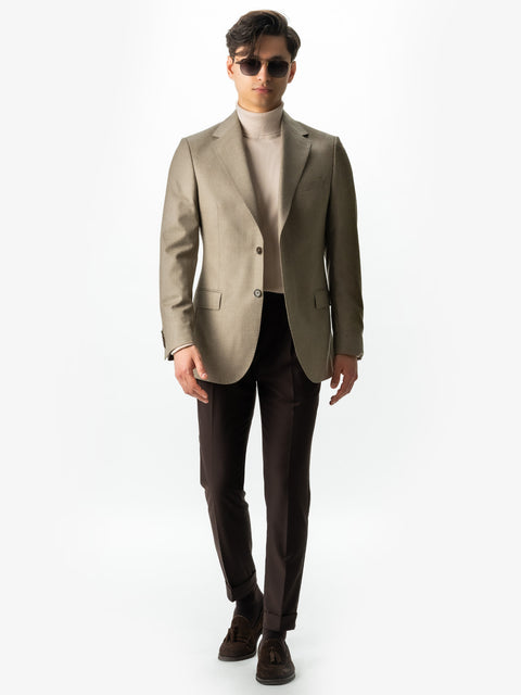 Sacou Bărbați Office & Smart Casual Bej Flanel 100% Lana Vitale Barberis Toamna Iarna BMan0010 (7)