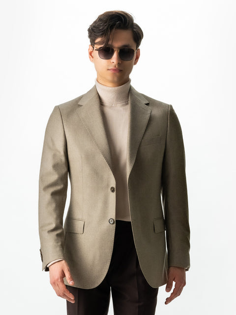 Sacou Bărbați Office & Smart Casual Bej Flanel 100% Lana Vitale Barberis Toamna Iarna BMan0010 (5)