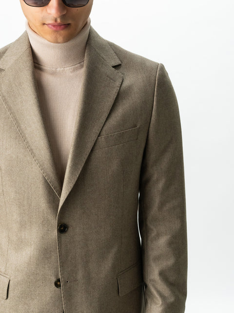 Sacou Bărbați Office & Smart Casual Bej Flanel 100% Lana Vitale Barberis Toamna Iarna BMan0010 (2)