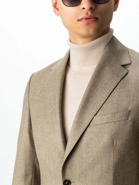 Sacou Bărbați Office & Smart Casual Bej Flanel 100% Lana Vitale Barberis Toamna Iarna BMan0010 (8)