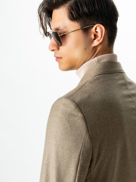 Sacou Bărbați Office & Smart Casual Bej Flanel 100% Lana Vitale Barberis Toamna Iarna BMan0010 (6)