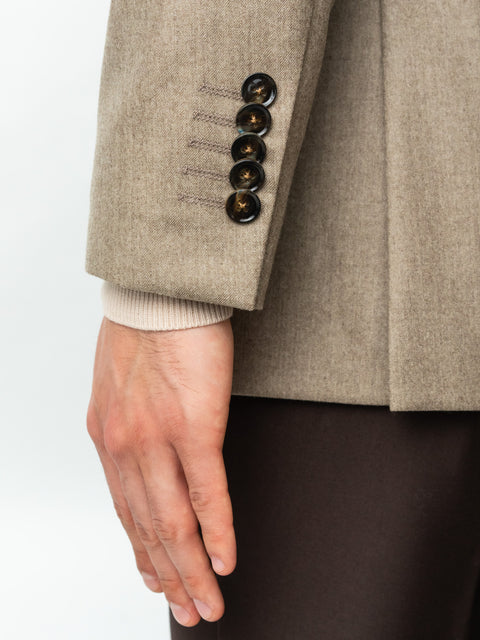 Sacou Bărbați Office & Smart Casual Bej Flanel 100% Lana Vitale Barberis Toamna Iarna BMan0010 (4)