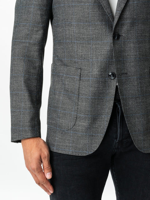 Sacou Bărbați Toamna & Iarna Office & Casual Negru Cu Carouri Gri Antracit BMan0008 (5)