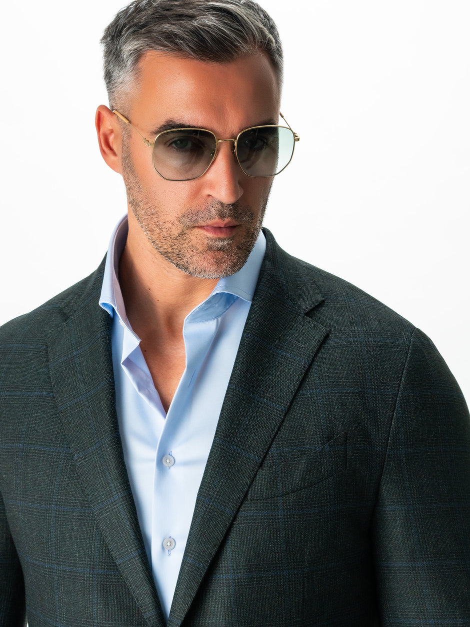 Sacou Confortabil Barbati Verde Din Bumbac Cu Lana BMan0008 (3)