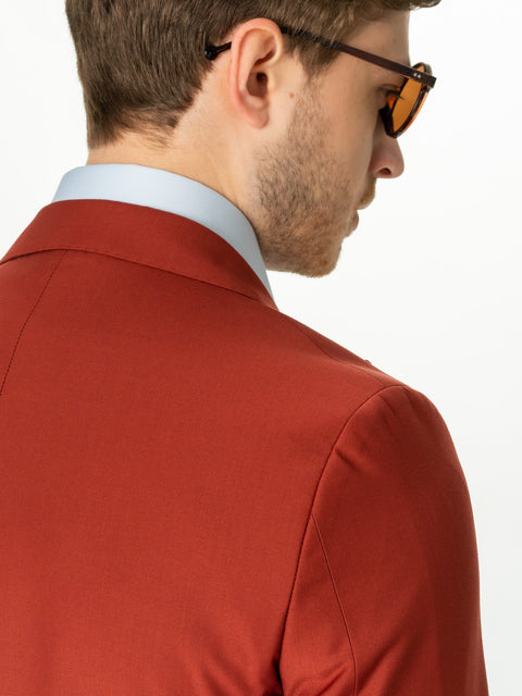 Sacou Bărbați Cărămiziu Smart Casual & Ocazie Rever Ascuțit BMan0005 (6)