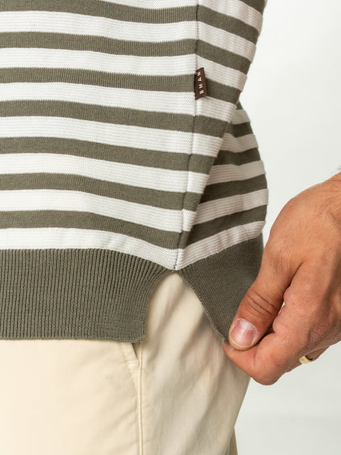 Tricou Premium Kaky În Dungi Modern Polo Bărbați Bumbac Natural Premium BMan287 (5)