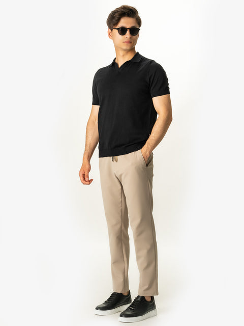 Tricou Premium Bărbați Polo Modern Negru De Vară Bumbac Natural BMan286 (4)
