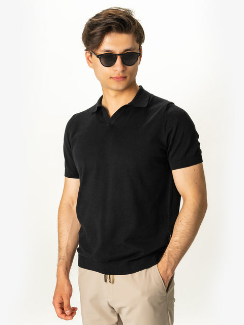 Tricou Premium Bărbați Polo Modern Negru De Vară Bumbac Natural BMan286 (2)