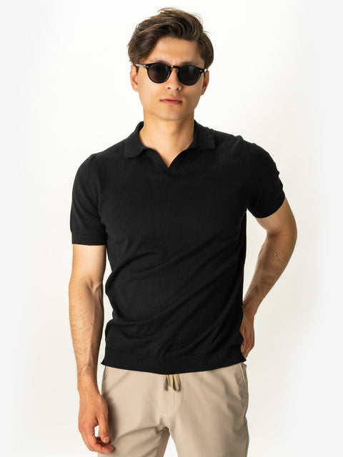 Tricou Premium Bărbați Polo Modern Negru De Vară Bumbac Natural BMan286 (6)