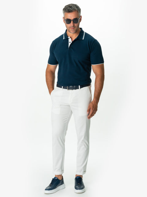 Tricou Guler Polo Barbati Bleumarin 100% Bumbac Royal Oxford Napoli BMan288 (3)