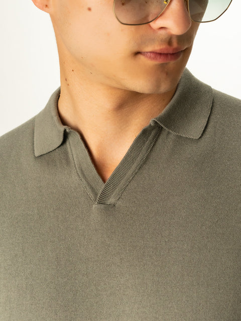 Tricou Premium Bărbați Polo Modern Verde Kaki Vară  Bumbac Natural BMan286 (2)