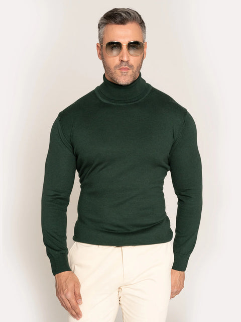 Pulover Tip Helanca Verde Bărbați 100% Bumbac Premium Levent Cottone Toamna&Iarna BMan0007 (6)