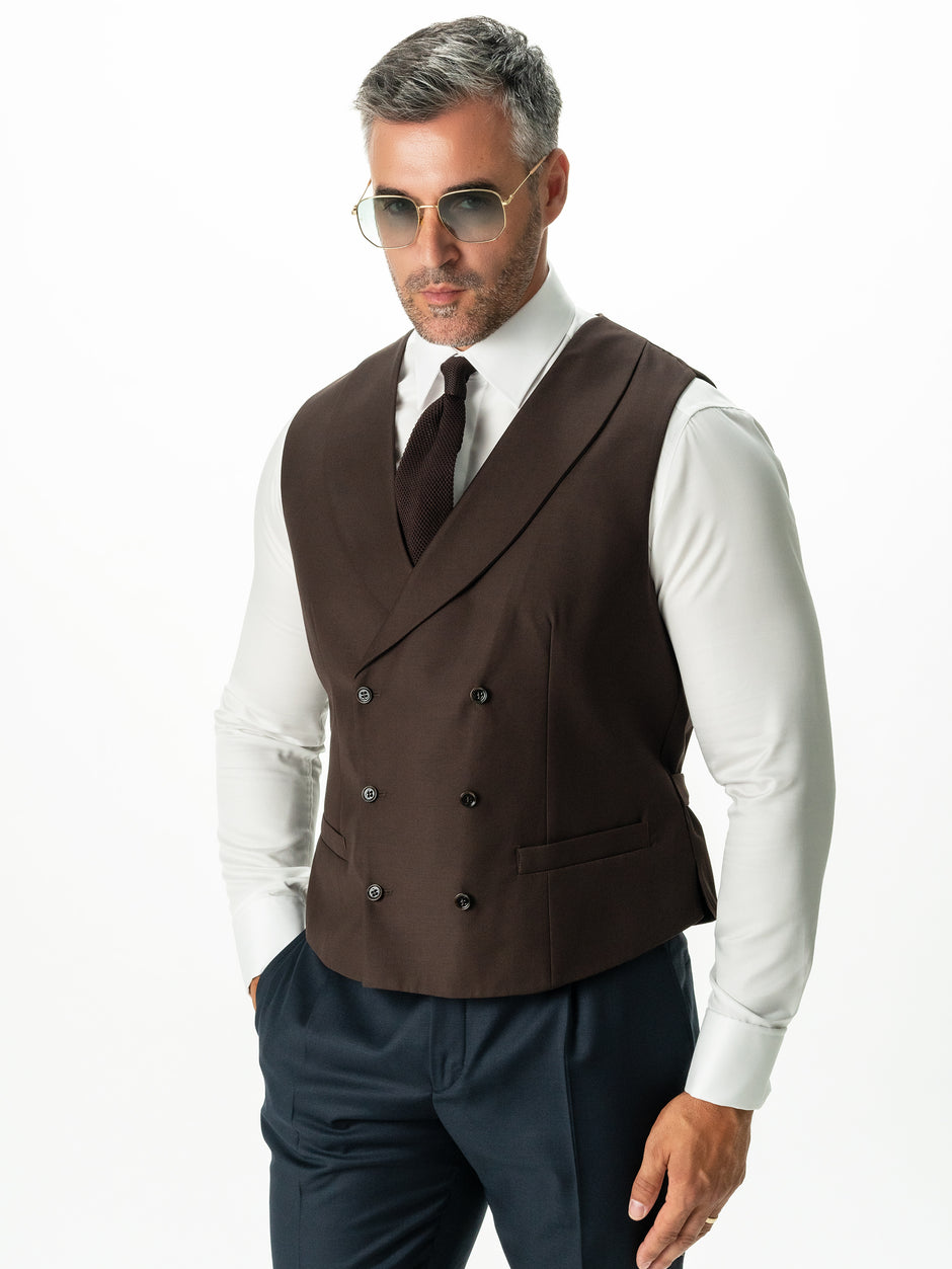 Vesta Barbati Eleganta Maro Cafenie La Doua Randuri BMan0301 (1)