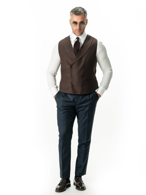 Vesta Barbati Eleganta Maro Cafenie La Doua Randuri BMan0301 (2)