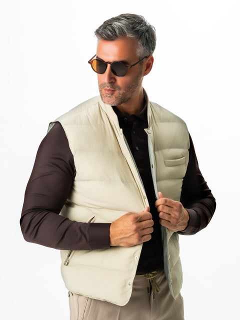 Vesta Casual Barbati De Toamna Crem Design Napoli BMan064 (1)
