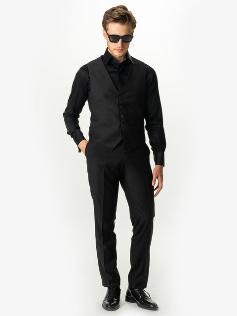 Vesta Barbati Eleganta Neagra Cinci Nasturi Design Clasic BMan0300 (2)
