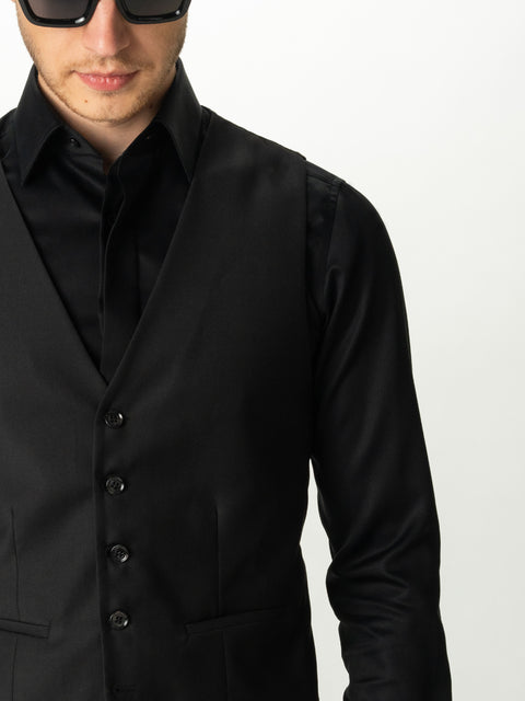 Vesta Barbati Eleganta Neagra Cinci Nasturi Design Clasic BMan0300 (3)