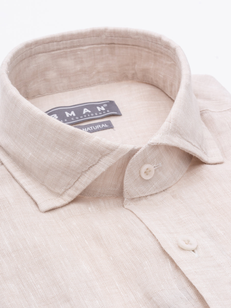 Camasa Crem In Natural Tessitura Monti Bărbați De Vara BMan855 (9)