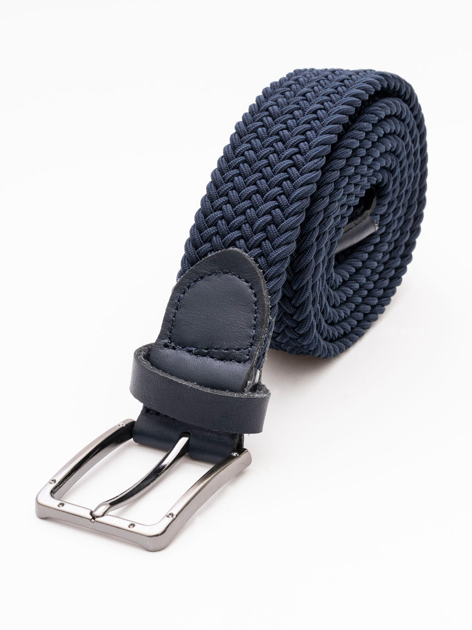 Curea Albastru Ocean Barbati Material Textil Impletit BMan105 (1)