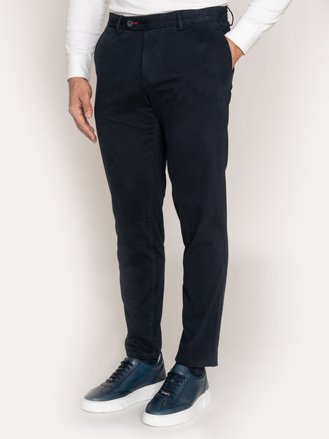 Pantaloni Office De Toamna Barbati Bleumarin Din Bumbac Natural BMan617 (2)