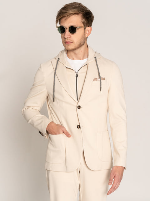 Sacou Barbati Crem New Modern Office Spandex BMan439 (2)