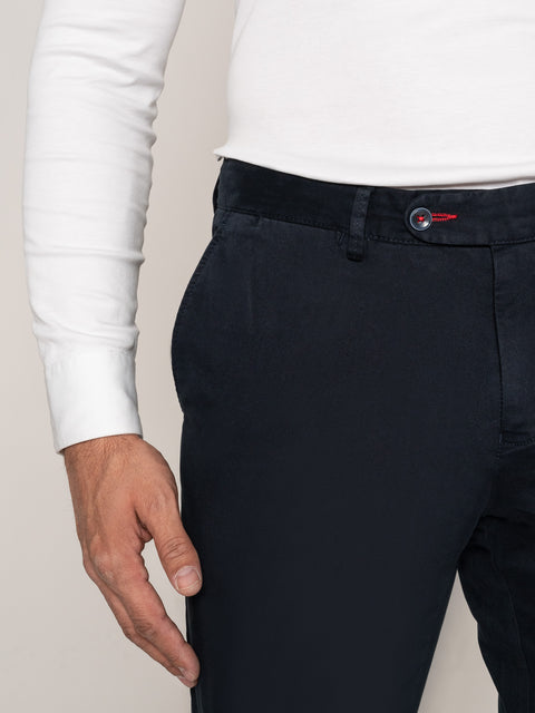Pantaloni Office De Toamna Barbati Bleumarin Din Bumbac Natural BMan617 (5)
