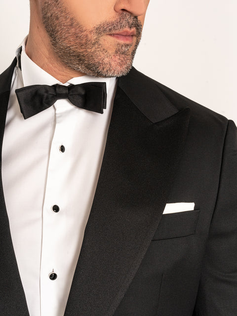 Ținută Mire & Nas Smoking Negru Formal Din 100% Lana Vitale Barberis Bman2289 (2)