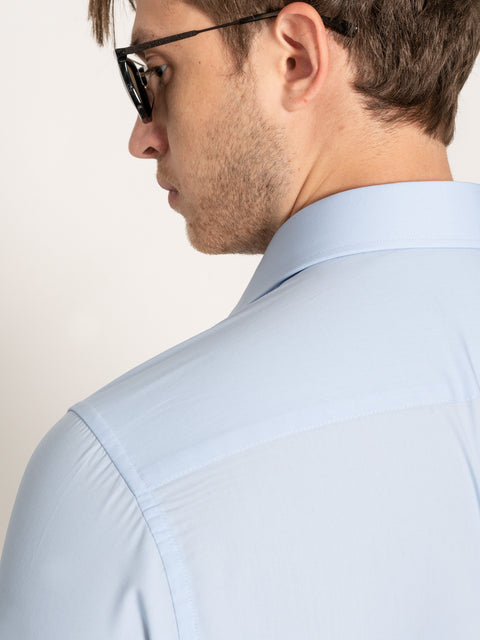 Camasa Bleu Simpla Office Barbati Din  Bumbac Sezon Toamna Eleganta Bman873 (3)
