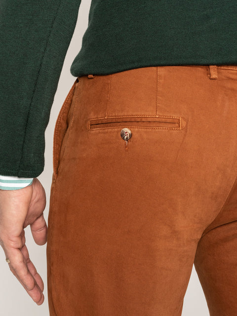 Pantaloni Office Barbati Bumbac Organic Caramiziu BMan549 (4)