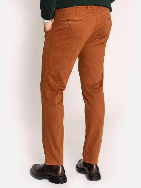 Pantaloni Office Barbati Bumbac Organic Caramiziu BMan549 (7)