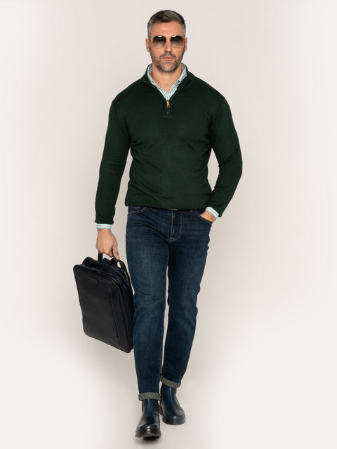 Camasa Office Barbati Alba Dungi Verde Menta 100% Bumbac BMan876 (9)