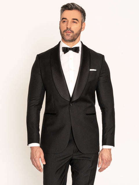 Costum Barbati Smoking Mire & Nas Negru 100% Lana Vitale Barberis BMan343 (1)