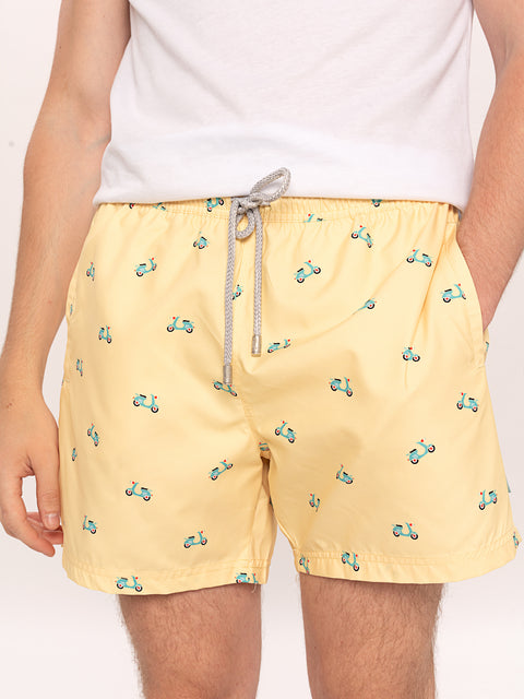 Pantaloni Vespa Scurti Barbati Galbeni de Plaja Impermeabili BMan164 (3)