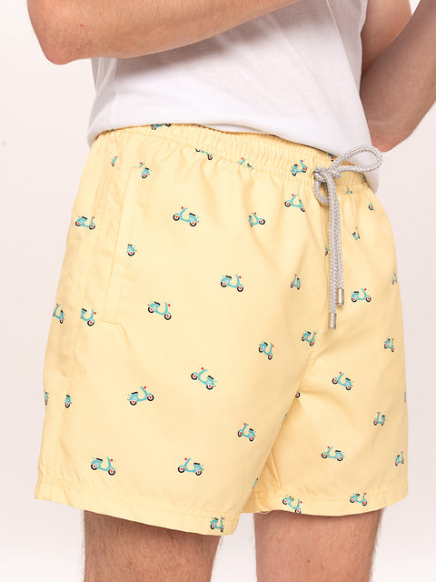 Pantaloni Vespa Scurti Barbati Galbeni de Plaja Impermeabili BMan164 (1)