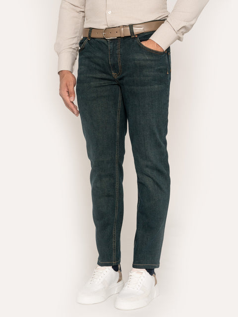 Blugi Modern Casual Barbati Albastru Petrol Comfort Fit BMan322 (1)