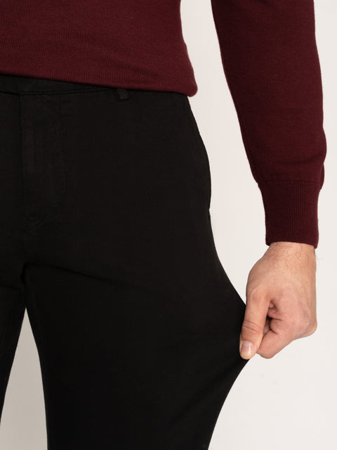 Pantaloni Office Barbati Bumbac Organic Negru BMan624 (2)