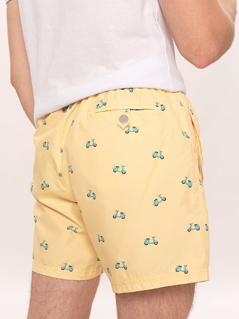 Pantaloni Vespa Scurti Barbati Galbeni de Plaja Impermeabili BMan164 (4)