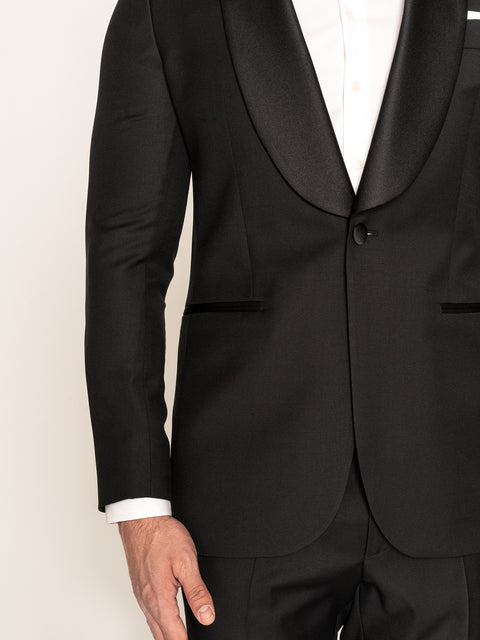 Costum Barbati Smoking Mire & Nas Negru 100% Lana Vitale Barberis BMan343 (4)