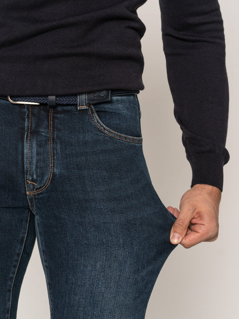 Blugi Slim FIt  Barbati Albastru Pal Tip Denim BMan323 (6)
