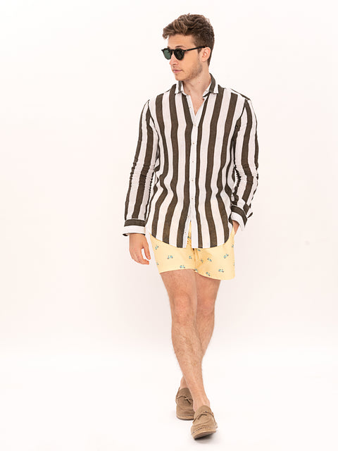Pantaloni Vespa Scurti Barbati Galbeni de Plaja Impermeabili BMan164 (2)