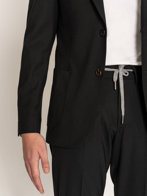 Sacou Business Casual Barbati Negru Lazio Lână Vitale Barberis 130'S  BMan428 (6)