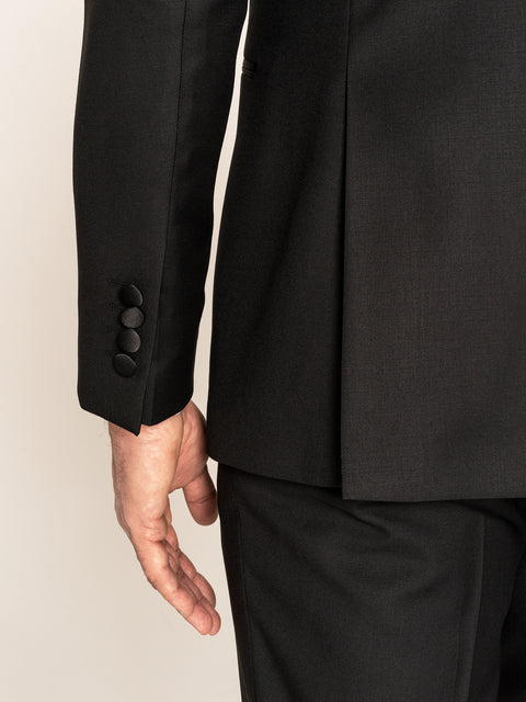 Costum Barbati Smoking Mire & Nas Negru 100% Lana Vitale Barberis BMan343 (5)