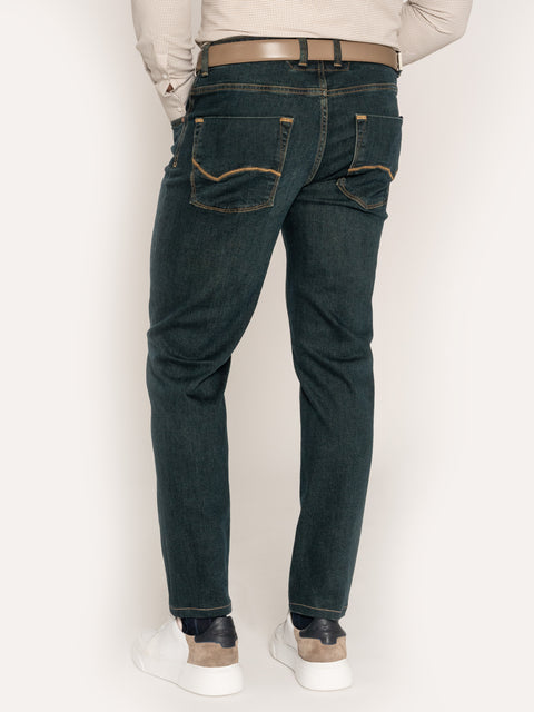 Blugi Modern Casual Barbati Albastru Petrol Comfort Fit BMan322 (7)